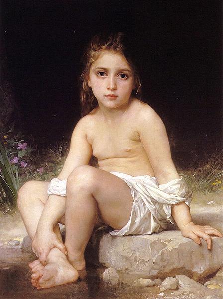 Adolphe William Bouguereau Child at Bath France oil painting art